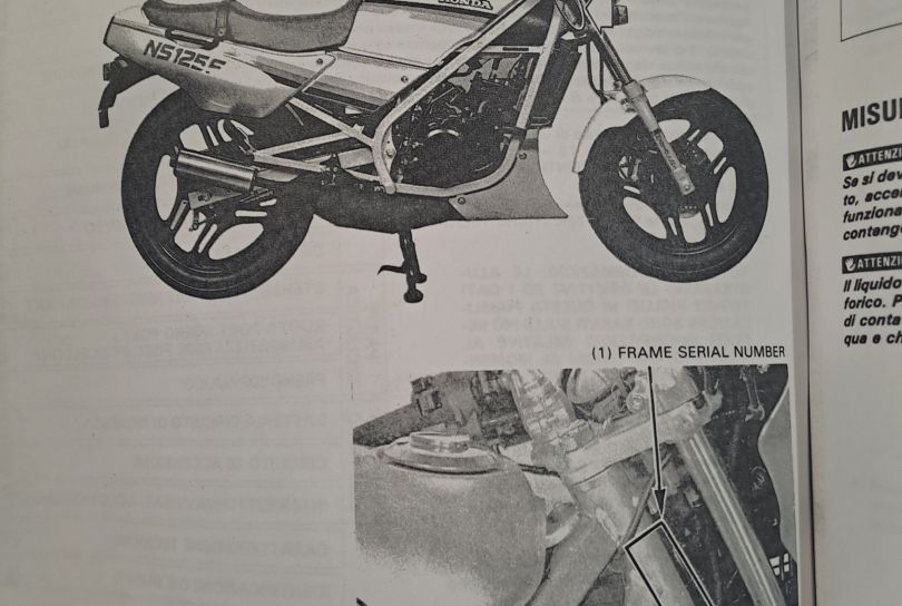 Manuale di officina Honda NS125 F